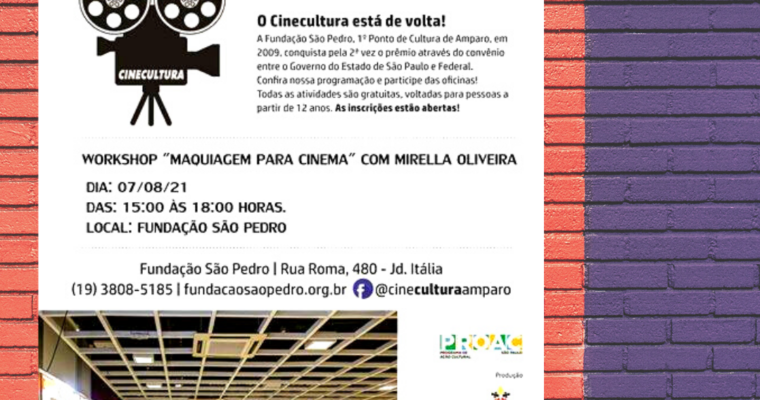 FUNDAÇÃO SÃO PEDRO/ PROJETO CINECULTURA CONVIDA: WORKSHOP DE MAQUIAGEM PARA CINEMA